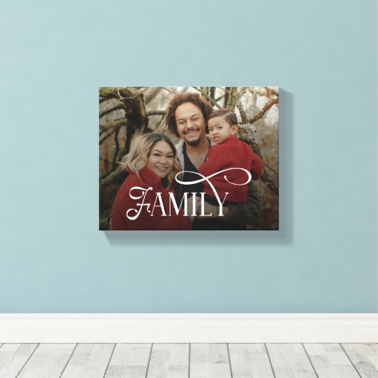 Modern Script Family Custom Photo Name  Canvas Afdruk (Insitu (Houten vloer))