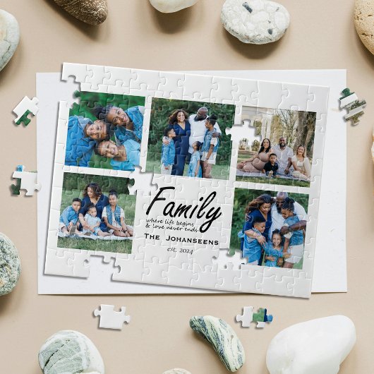 Modern Script Family Quote Fotocollage Keepsake Legpuzzel