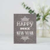 Modern script Festive Silver Glitter Corporate Briefkaart (Staand voorkant)