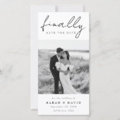 Modern Script Finally Bookmark Classic Photo Save Save The Date (Voorkant)