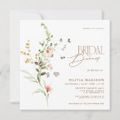 Modern Script Floral Garden Bruidsdiner Kaart (Voorkant)