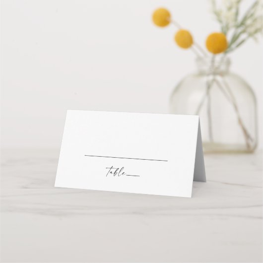 Modern Script Folded Wedding Place Card (Voorkant)