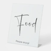Modern Script Food Reclamebord Met Voetstuk (Voorkant)