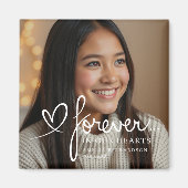 Modern Script Forever In Our Hearts Photo Memorial Magneet (Voorkant)