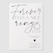 Modern Script Forever Ring Script Verloving Vellum Uitnodigingen (Voorkant)