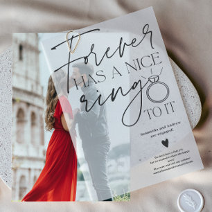 Modern Script Forever Ring Script Verloving Vellum Uitnodigingen