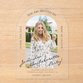 modern script foto bachelorette uitnodiging acryl uitnodigingen (Voorkant)