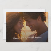 Modern Script Foto Kerstmis Gelukkigst Feestdagenkaart (Voorkant)