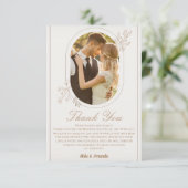 Modern script foto Weddenschap Bedankt kaarten (Staand voorkant)