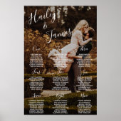 Modern script foto Wedding Seating Chart Poster (Voorkant)