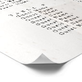 Modern script foto Wedding Seating Chart Poster (Hoek)