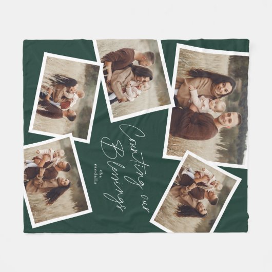 Modern Script Fotocollage Religieuze Kerstmis Fleece Deken (Voorkant (Horizontaal))