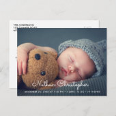 Modern script geboortekaartje briefkaart (Voorkant / Achterkant)