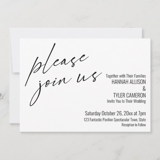 Modern script gelieve zich aan te sluiten bij ons  kaart (Voorkant)