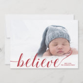 Modern Script Geloof Foto Feestdagenkaart (Voorkant)