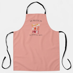 Modern script geloof hoop liefde familie monogram schort