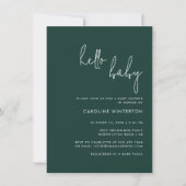 Modern Script Gender Neutraal Groen Baby shower Kaart (Voorkant)