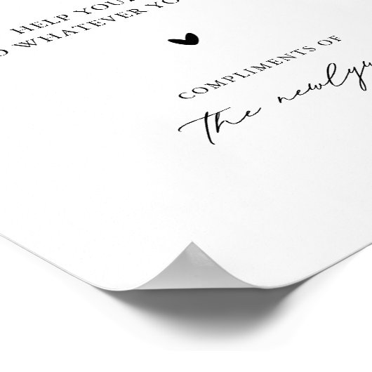 Modern Script Gentlemen Wedding Bathroom Sign Poster (Hoek)