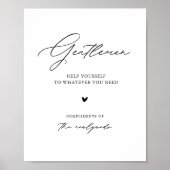 Modern Script Gentlemen Wedding Bathroom Sign Poster (Voorkant)