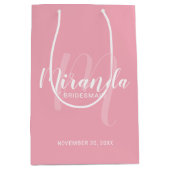 Modern Script gepersonaliseerd bruidsmeisje blush Medium Cadeauzakje (Voorkant)