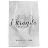 Modern Script gepersonaliseerd bruidsmeisje wit ma Medium Cadeauzakje (Voorkant)