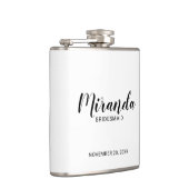 Modern script gepersonaliseerde bruidsmeisje fles heupfles (Rechts)