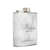 Modern script gepersonaliseerde bruidsmeisje fles heupfles (Rechts)