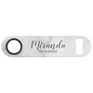 Modern script gepersonaliseerde bruidsmeisje speed flessenopener