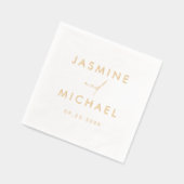 Modern Script gepersonaliseerde bruiloft Folie Servetten (Links)