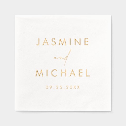 Modern Script gepersonaliseerde bruiloft Folie Servetten (Voorkant)