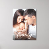 Modern Script Gepersonaliseerde Familie Foto Canva Canvas Afdruk (Voorkant)