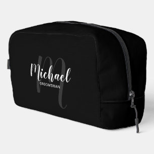 Modern Script Gepersonaliseerde Groomsman Monogram Toilettasje