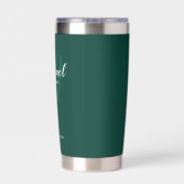 Modern Script Gepersonaliseerde Groomsman Naam Geïsoleerde Drinkbeker (Achterkant)