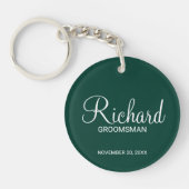 Modern Script Gepersonaliseerde Groomsman Naam Sleutelhanger (Voorkant)
