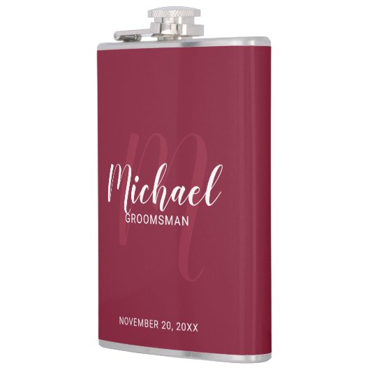 Modern Script Gepersonaliseerde Groomsmen Flask Heupfles (Links)