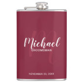Modern Script Gepersonaliseerde Groomsmen Flask Heupfles (Voorkant)
