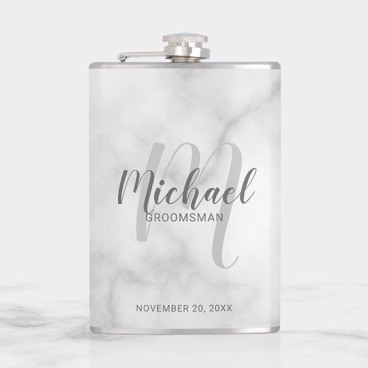 Modern Script Gepersonaliseerde Groomsmen Flask Heupfles