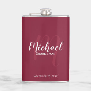 Modern Script Gepersonaliseerde Groomsmen Flask Heupfles