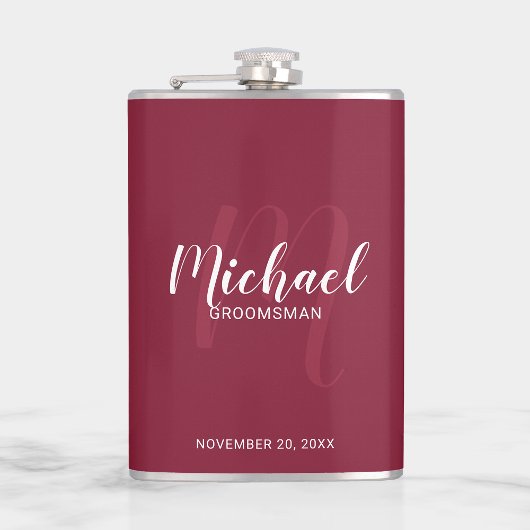 Modern Script Gepersonaliseerde Groomsmen Flask Heupfles