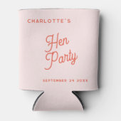 Modern Script Gepersonaliseerde Hen Party Blikjeskoeler (Voorkant)