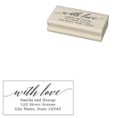 Modern Script gepersonaliseerde houten stempel (Gestempeld)