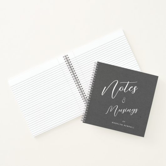 Modern Script Gepersonaliseerde Notities & Musings Notitieboek (Binnen)