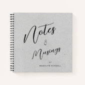 Modern Script Gepersonaliseerde Notities & Musings Notitieboek (Voorkant)