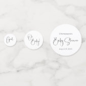Modern Script Girl Baby shower Confetti (Voorkanten)