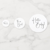 Modern Script Girl Baby shower Confetti (Achterkanten)
