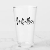 Modern Script Godfather Ingestelde datum Glass Cup Glas (Voorkant)