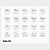 Modern Script Gold Afstuderen Pet | Bedankt Classi Ronde Sticker (Vel)