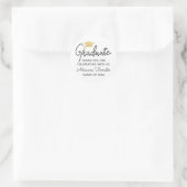 Modern Script Gold Afstuderen Pet | Bedankt Classi Ronde Sticker (Tas)