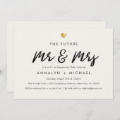 Modern Script Gold Future Mr en Mrs Verloving Kaart (Voorkant / Achterkant)