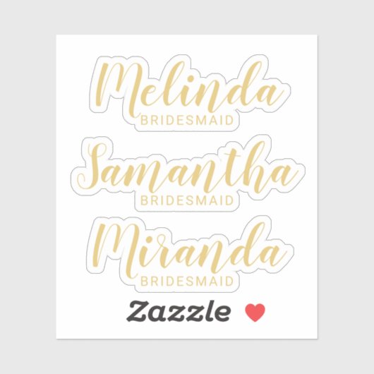 Modern Script Gold Gepersonaliseerde Naam van de b Sticker (Vel)